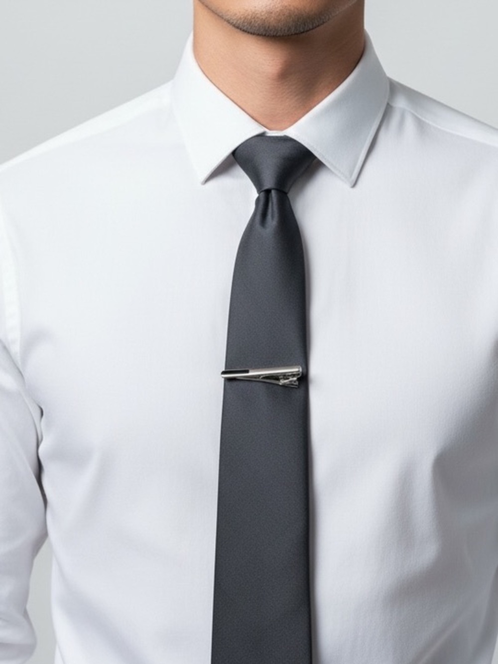 Silver Tie Clip Alligator Barrette